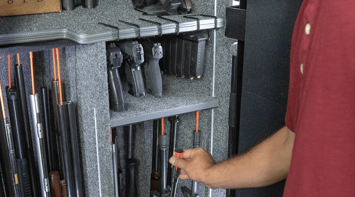 Interior of a large gun safe at Norcal Safe and Vault