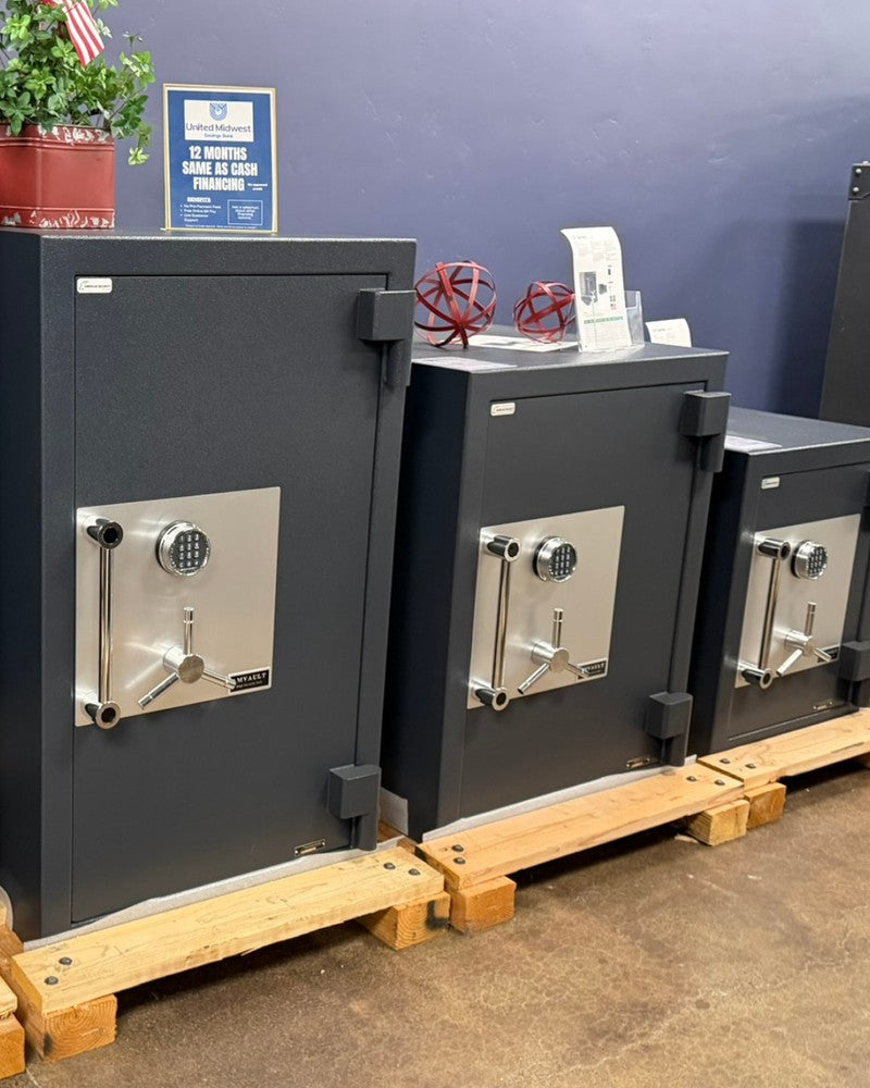 AMSEC TL-rated safes on display at Norcal Safe and Vault, commercial-grade residential protection, multiple sizes