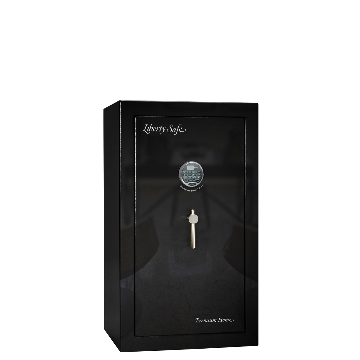 Premium Home Series | Level 7 Security | 2 Hour Fire Protection | 12 | Dimensions: 42&quot;(H) x 24&quot;(W) x 20.25&quot;(D) | Black Gloss Chrome - Closed Door