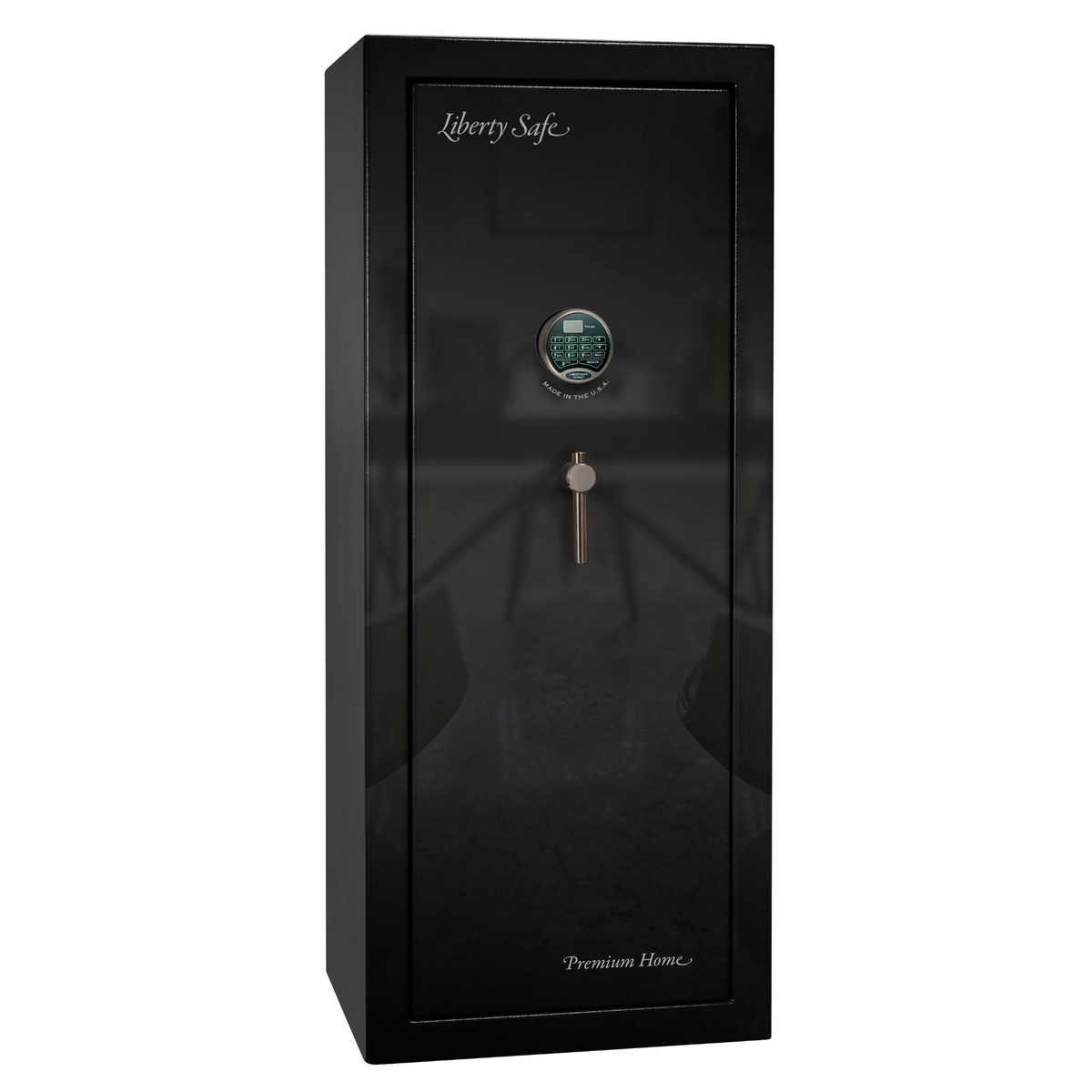 Premium Home Series | Level 7 Security | 2 Hour Fire Protection | 17 | Dimensions: 59.25&quot;(H) x 24&quot;(W) x 20.25&quot;(D) | Black Gloss Black Chrome - Closed Door